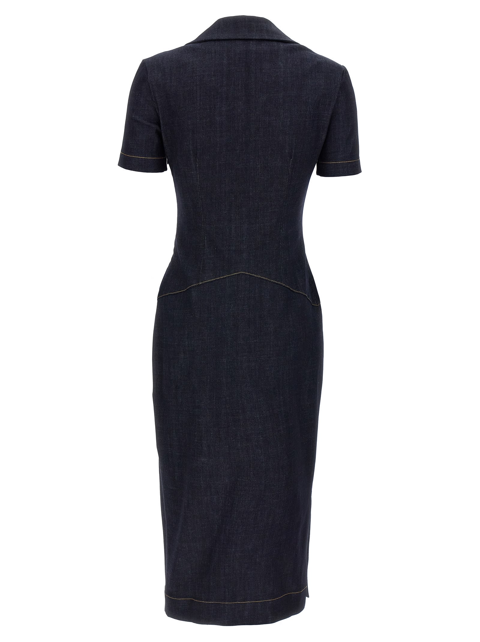 Givenchy Dress In Denim With 4g Emblem In Blue