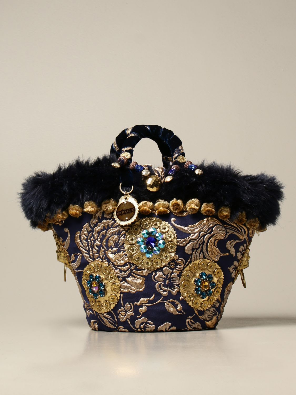 Sikuly Handbag Annamurata Sikuly Coffa Bag In Damask Fabric