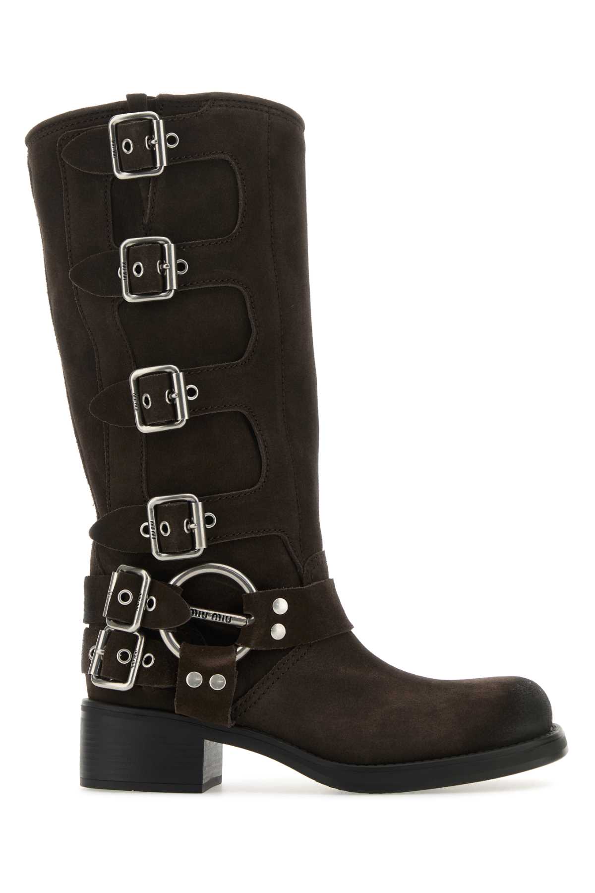 MIU MIU DARK BROWN SUEDE BOOTS