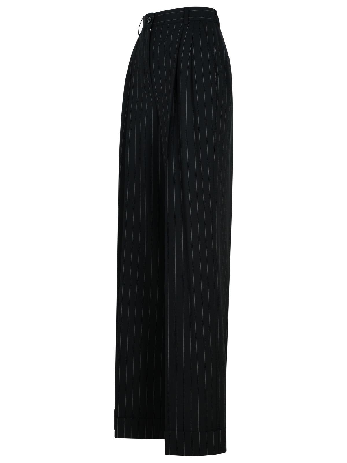 Shop Dolce & Gabbana Flared Pinstriped Pants In Multicolour