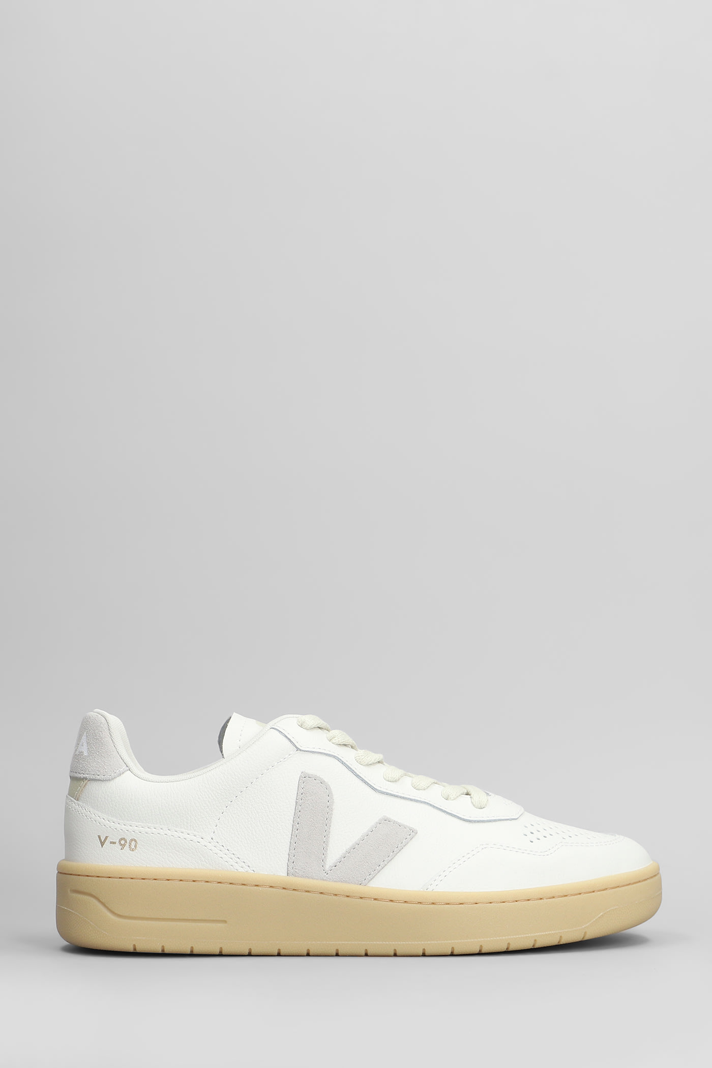 Veja V-90 O.t. Sneakers In White Leather In White