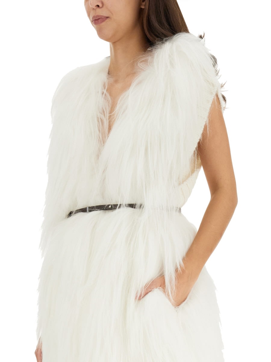 Shop Fabiana Filippi Fur Vest In White