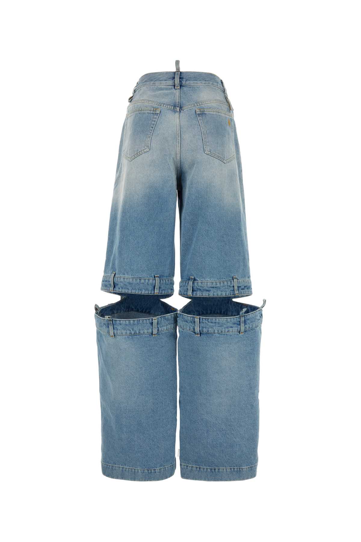 Shop Attico Denim Wide-leg Jeans In Skyblue