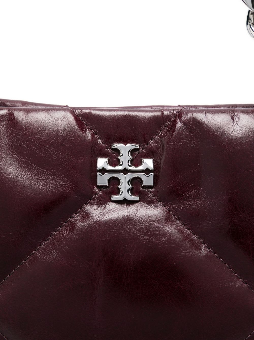Tory Burch Kira Leather Shoulder Bag In Burgundy