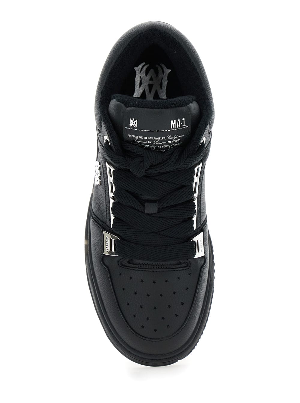 Amiri Black Sneakers With Logo Patch On The Side And Logo Lettering On The Rear In Leather Man In Black