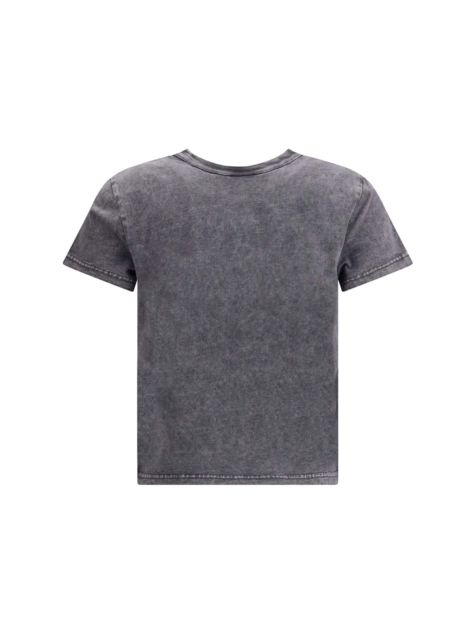 Alexander Wang Logo-embroidered Cotton Top In Gray