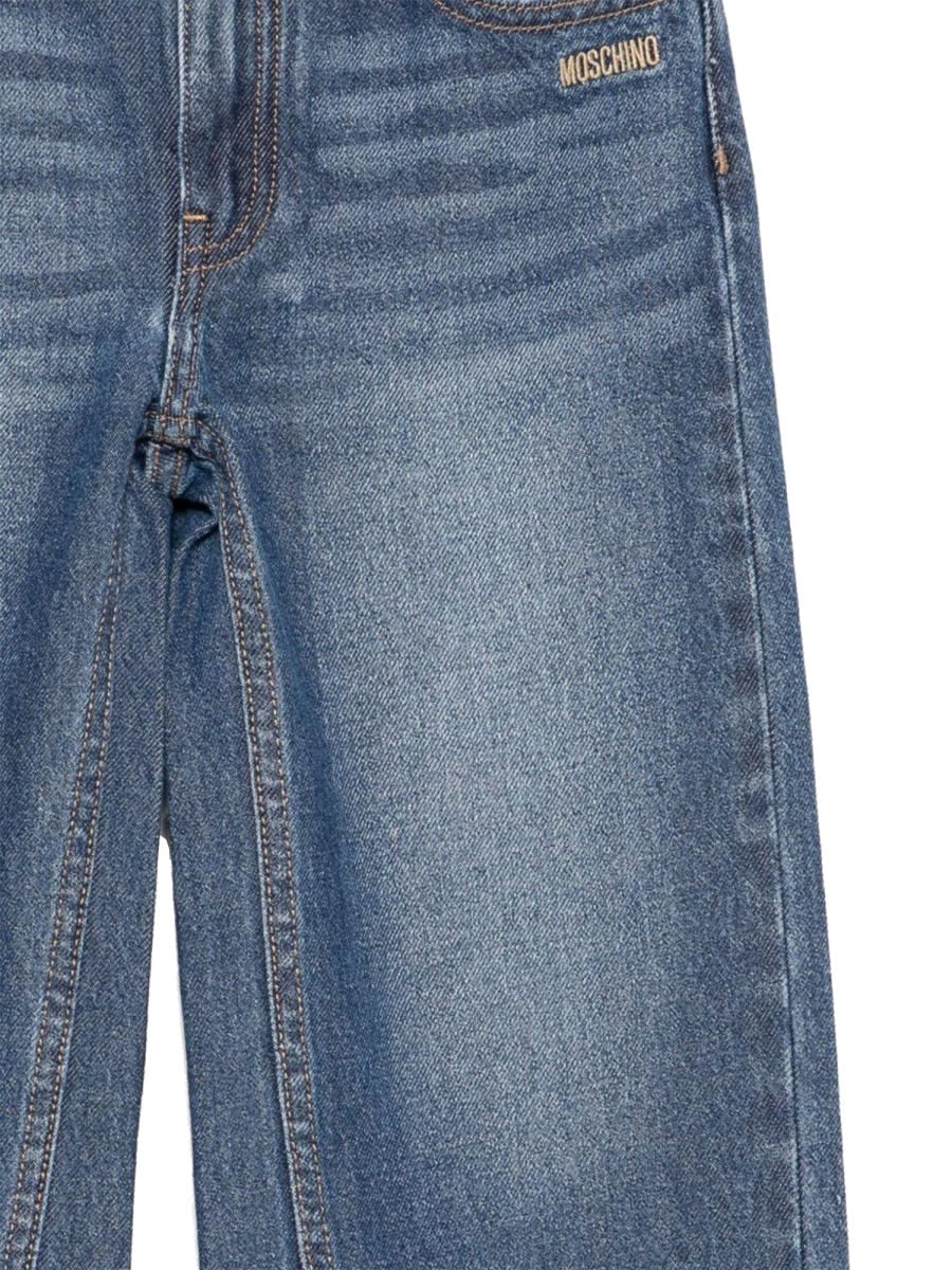 Moschino Denim Pants In Animal Print