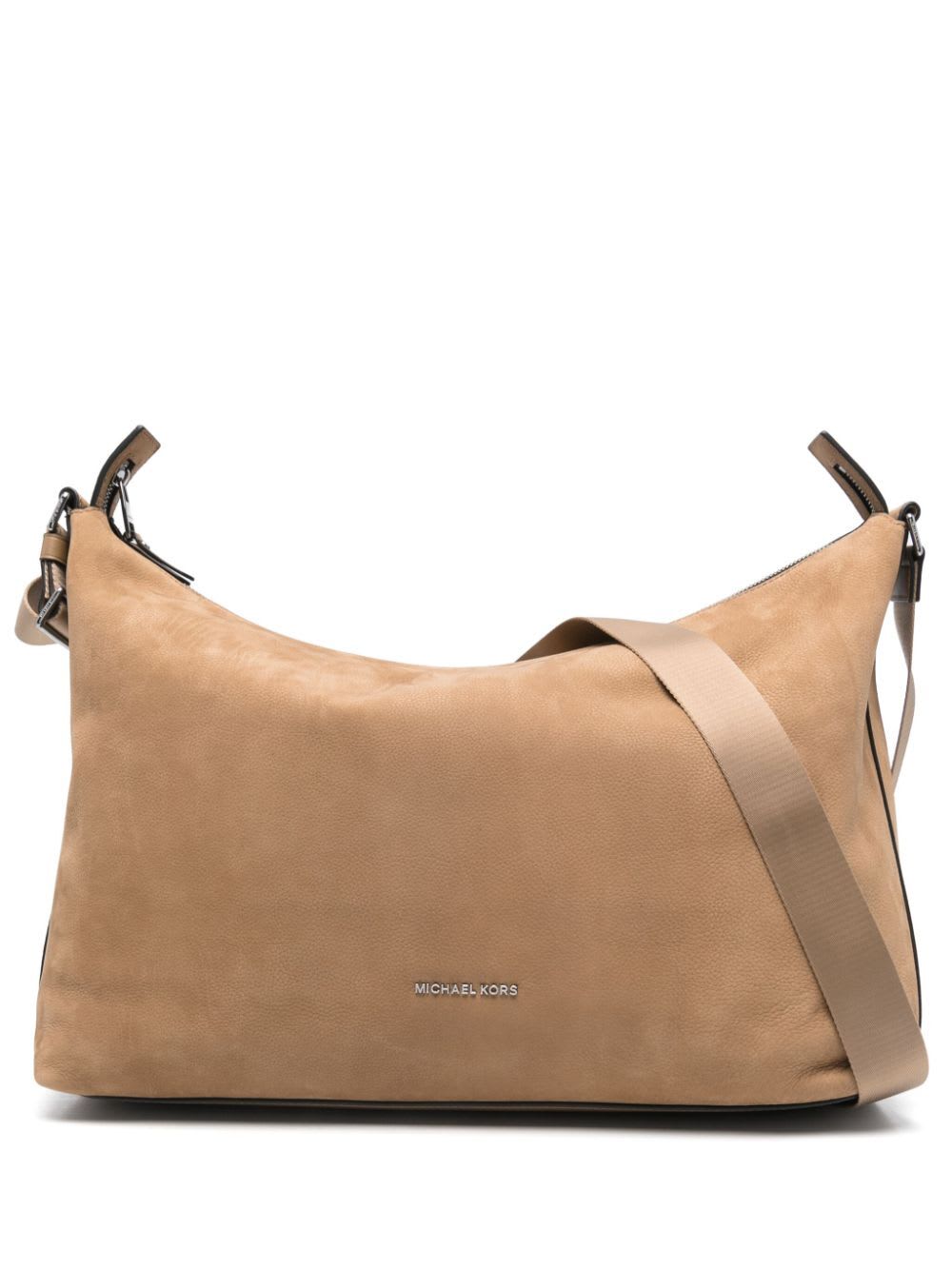 Shop Michael Kors Hudson Soft Hobo In Husk