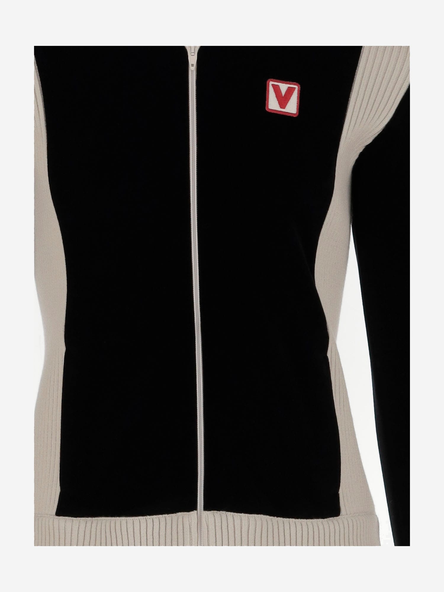 Valentino Chenille Sweatshirt With Patch Jackets Black In Black