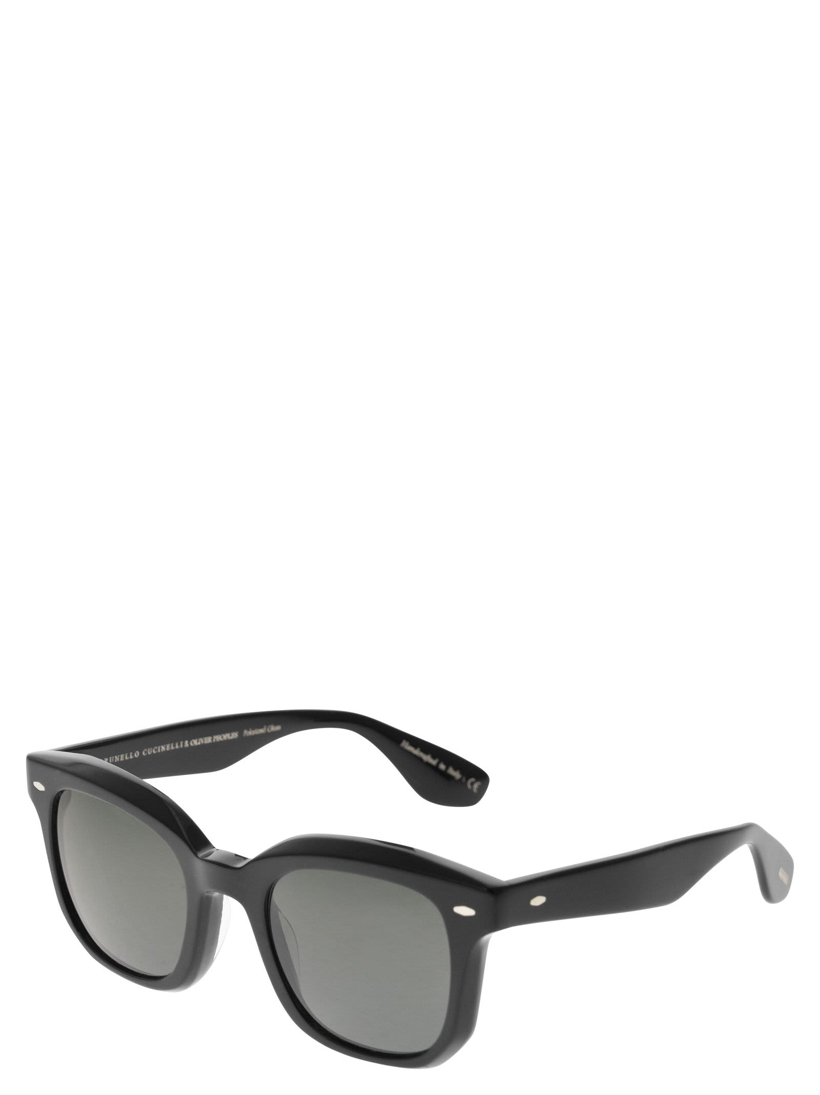 Shop Brunello Cucinelli Nino Acetate Sunglasses With Polarised Lenses In Black