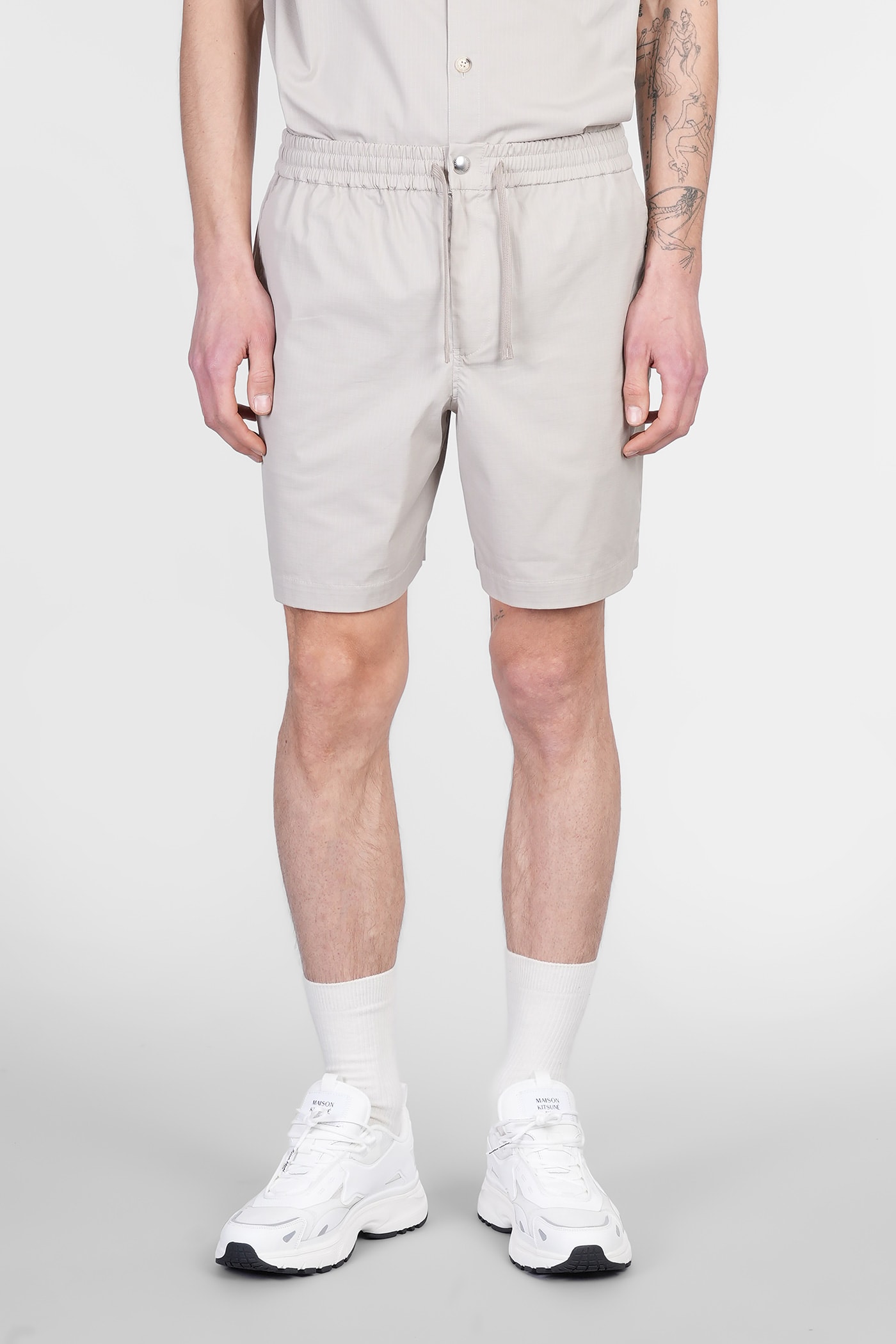 Maison Kitsuné Shorts In Grey Cotton
