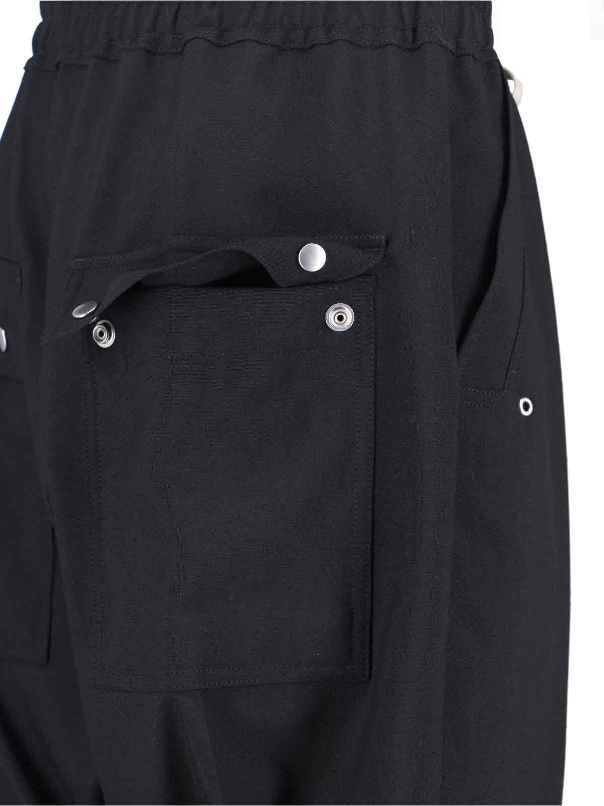 Rick Owens Straight Leg Trousers Eyelet Accents In Black