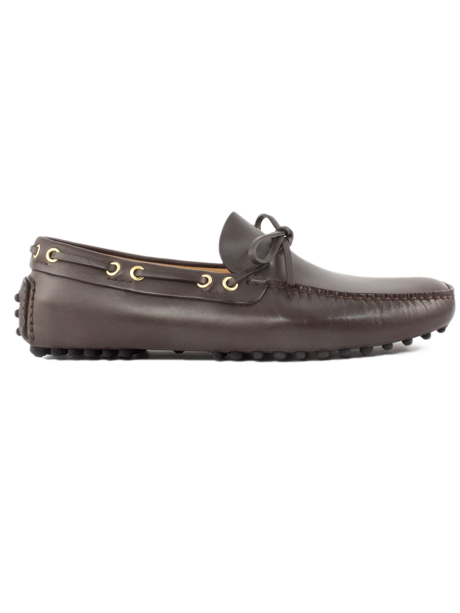 Car Shoe Driver Loafer In Brown Leather