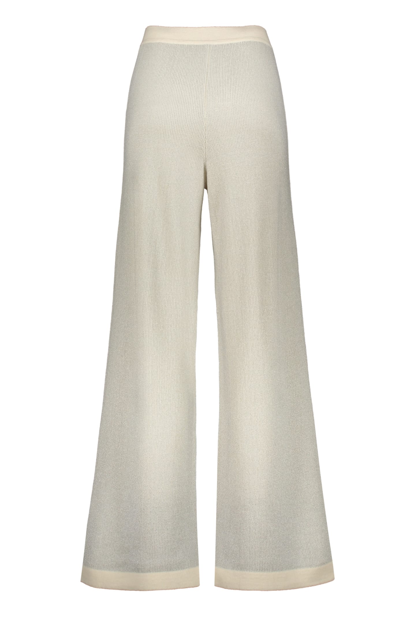 Shop Missoni Lurex Knit Trousers In White
