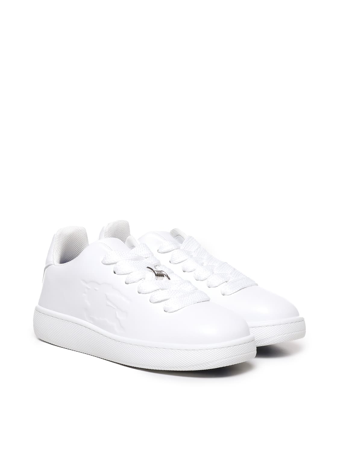 Shop Burberry Sneaker Box In Pelle In White