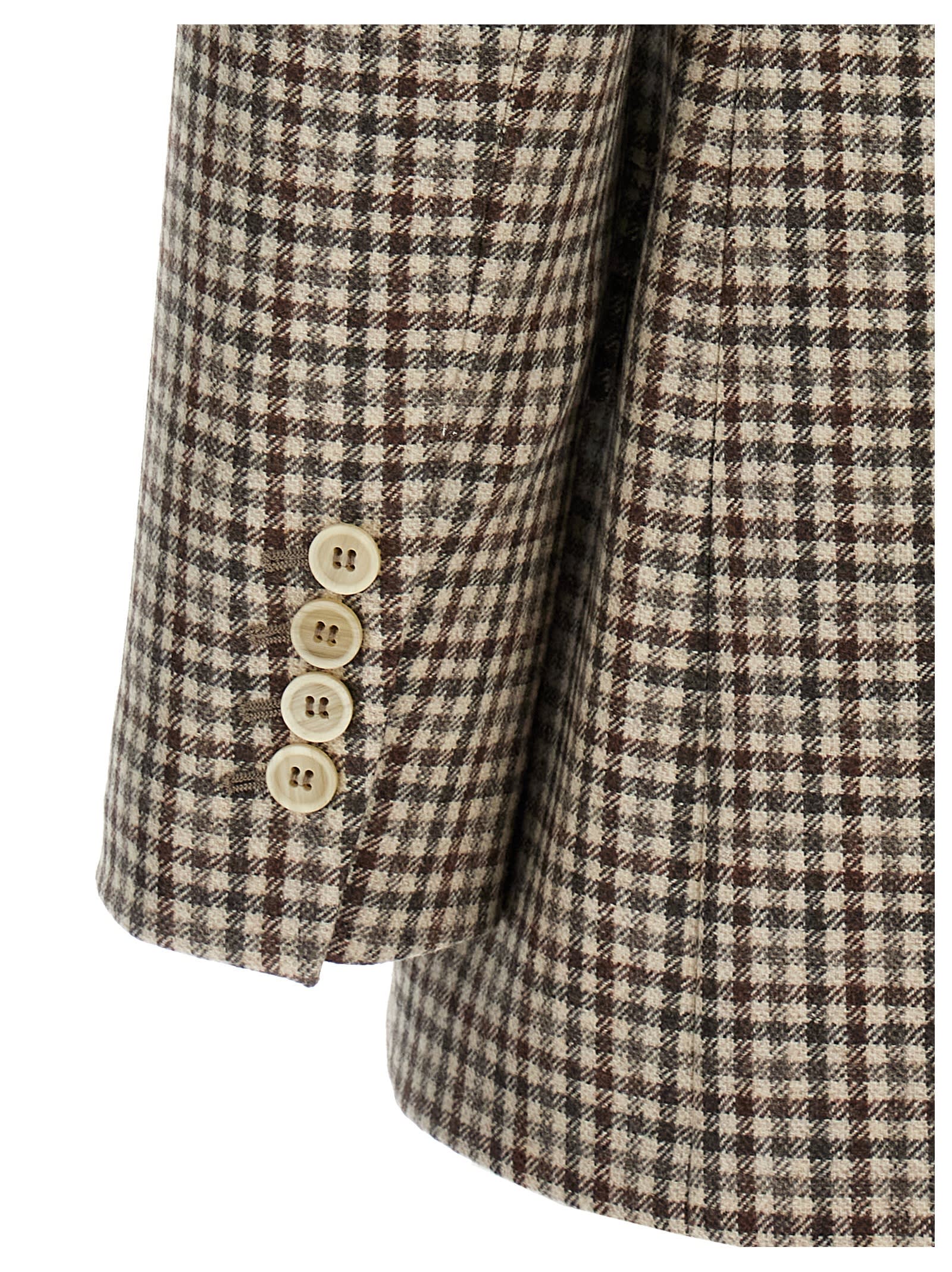 Brunello Cucinelli Women Blazer Check Monile In Brown
