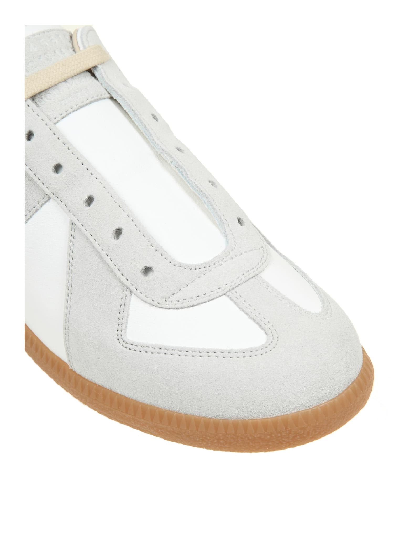 Shop Maison Margiela Sneakers Replica In Leather And Suede In White