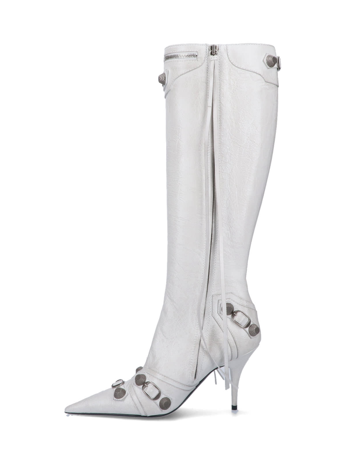 Shop Balenciaga Cagole Boots In White