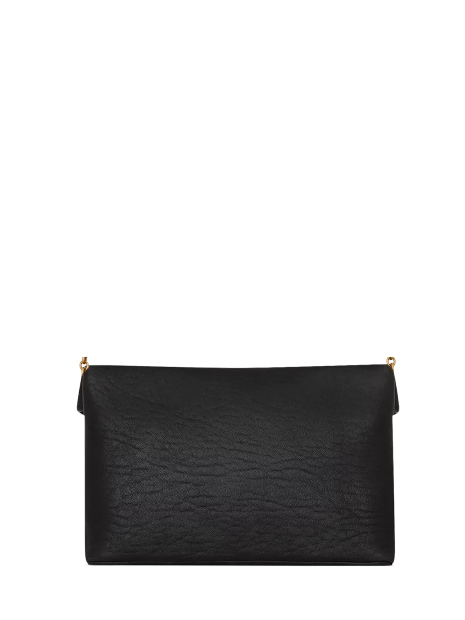 Saint Laurent Cassandre Chain Clutch Bag In Black