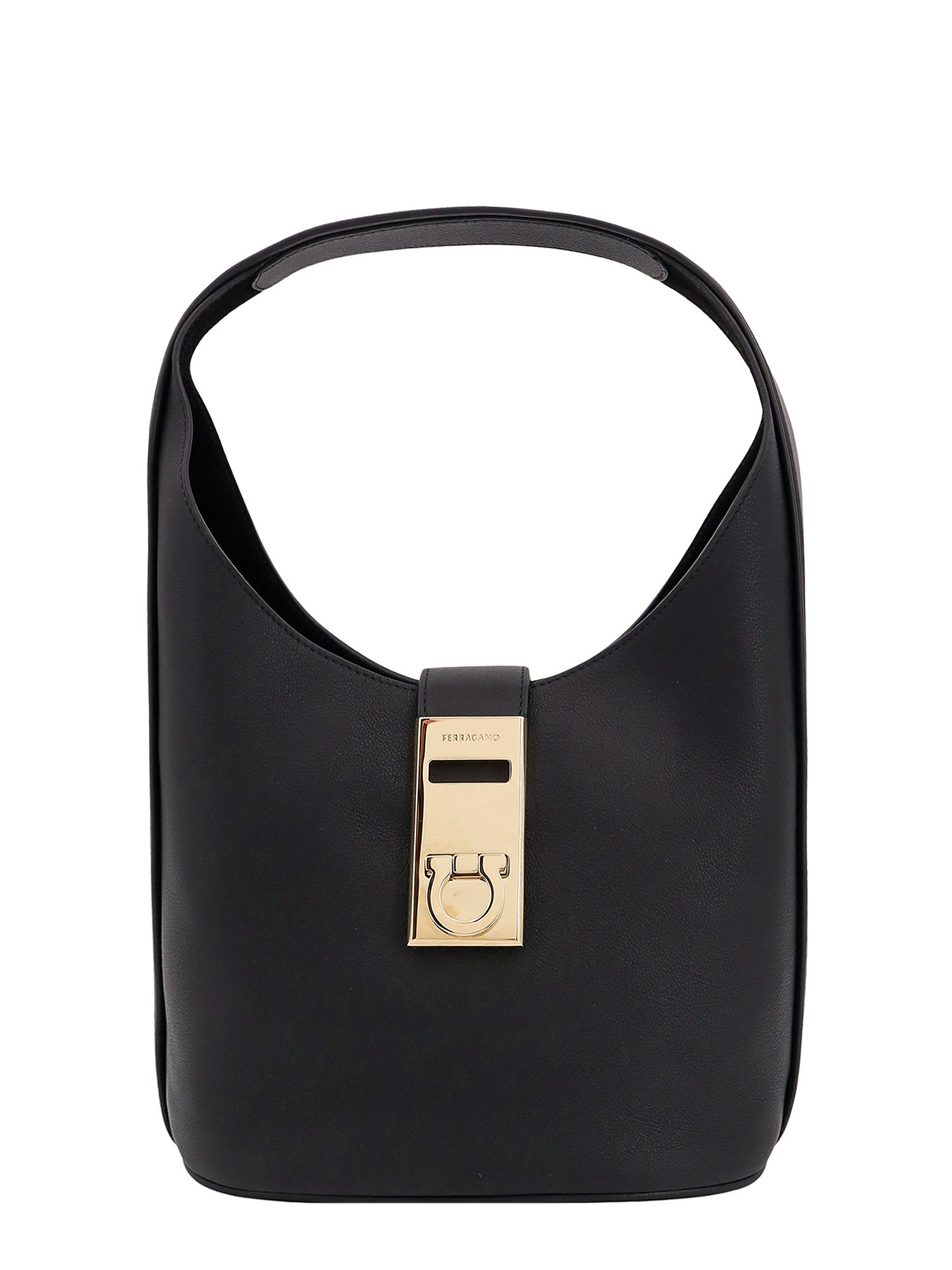 Shop Ferragamo Hobo Shoulder Bag In Black