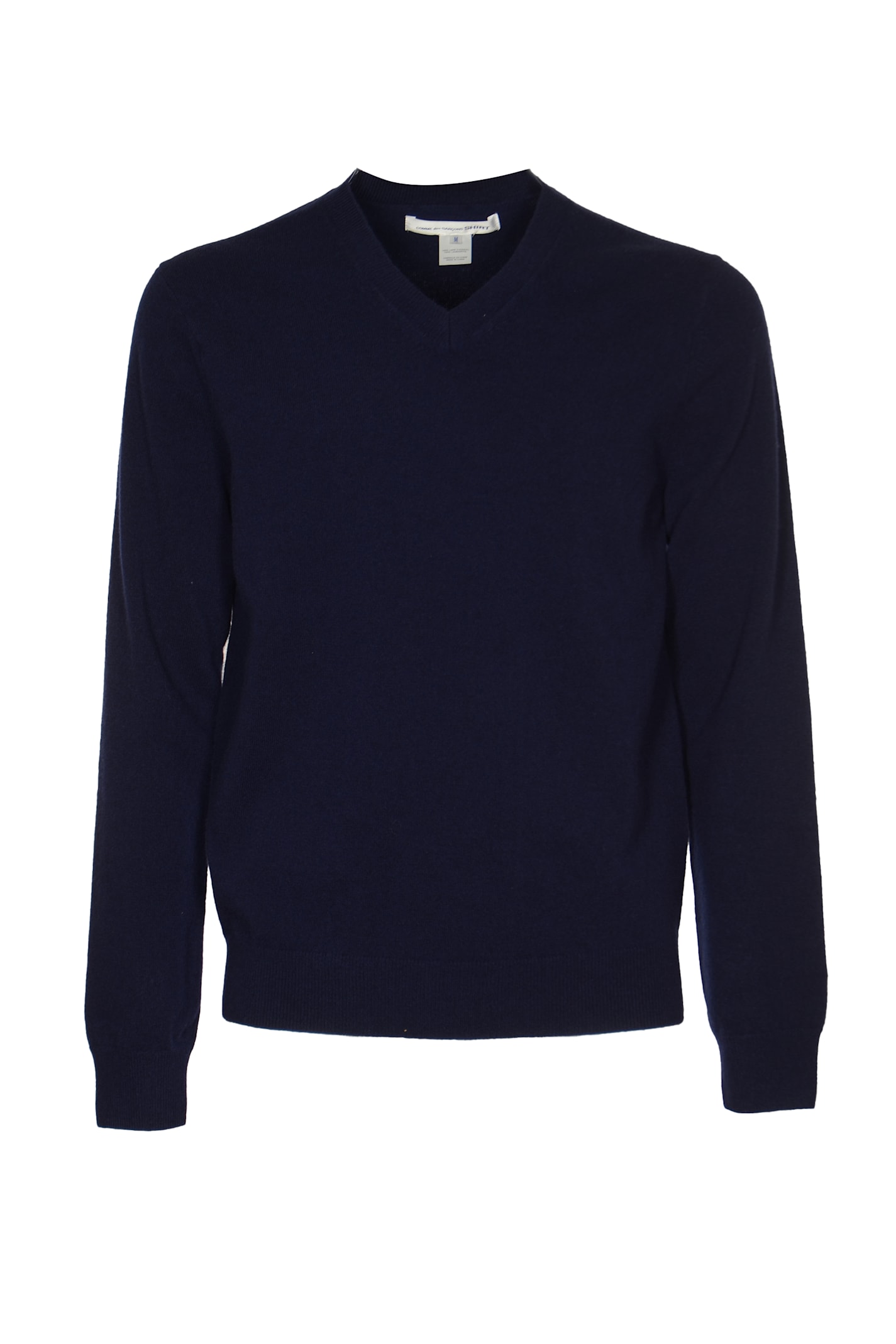 Shop Comme Des Garçons V-neck Sweater In Blue