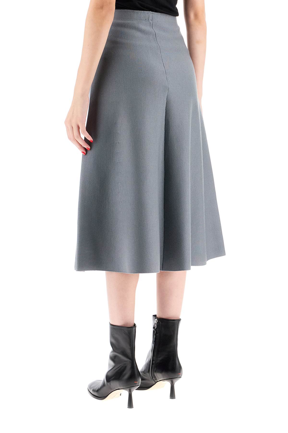 Shop Mrz Flared Knit Skirt In Ferro (grey)