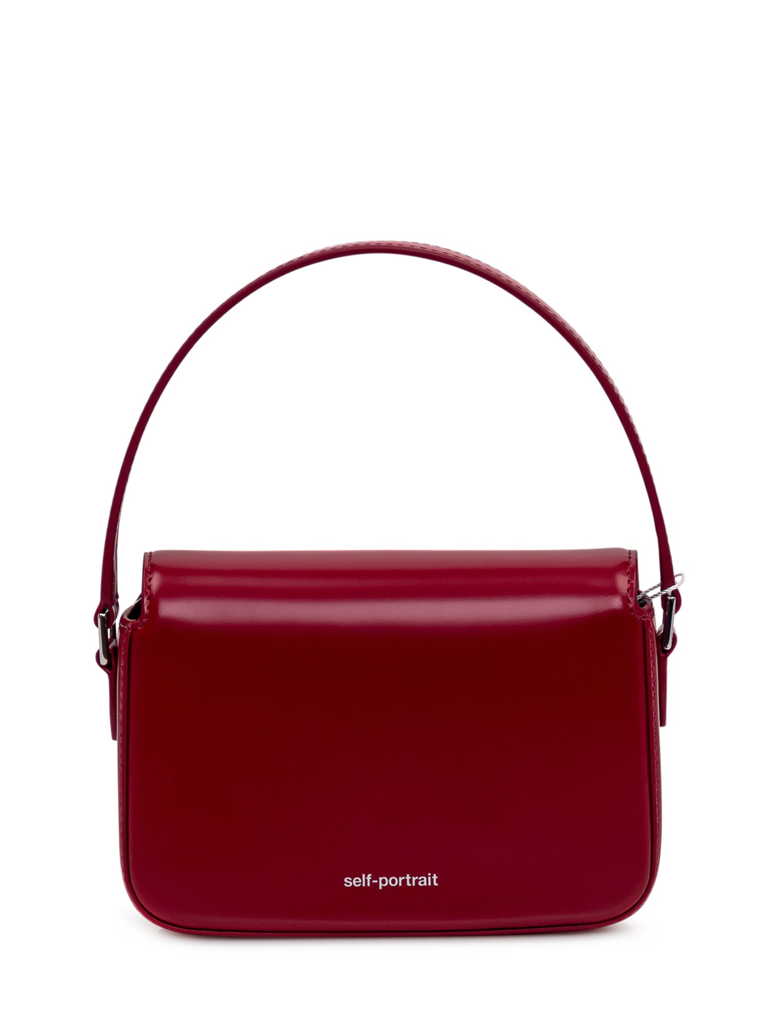 Shop Self-portrait Burgundy Leather Handbag