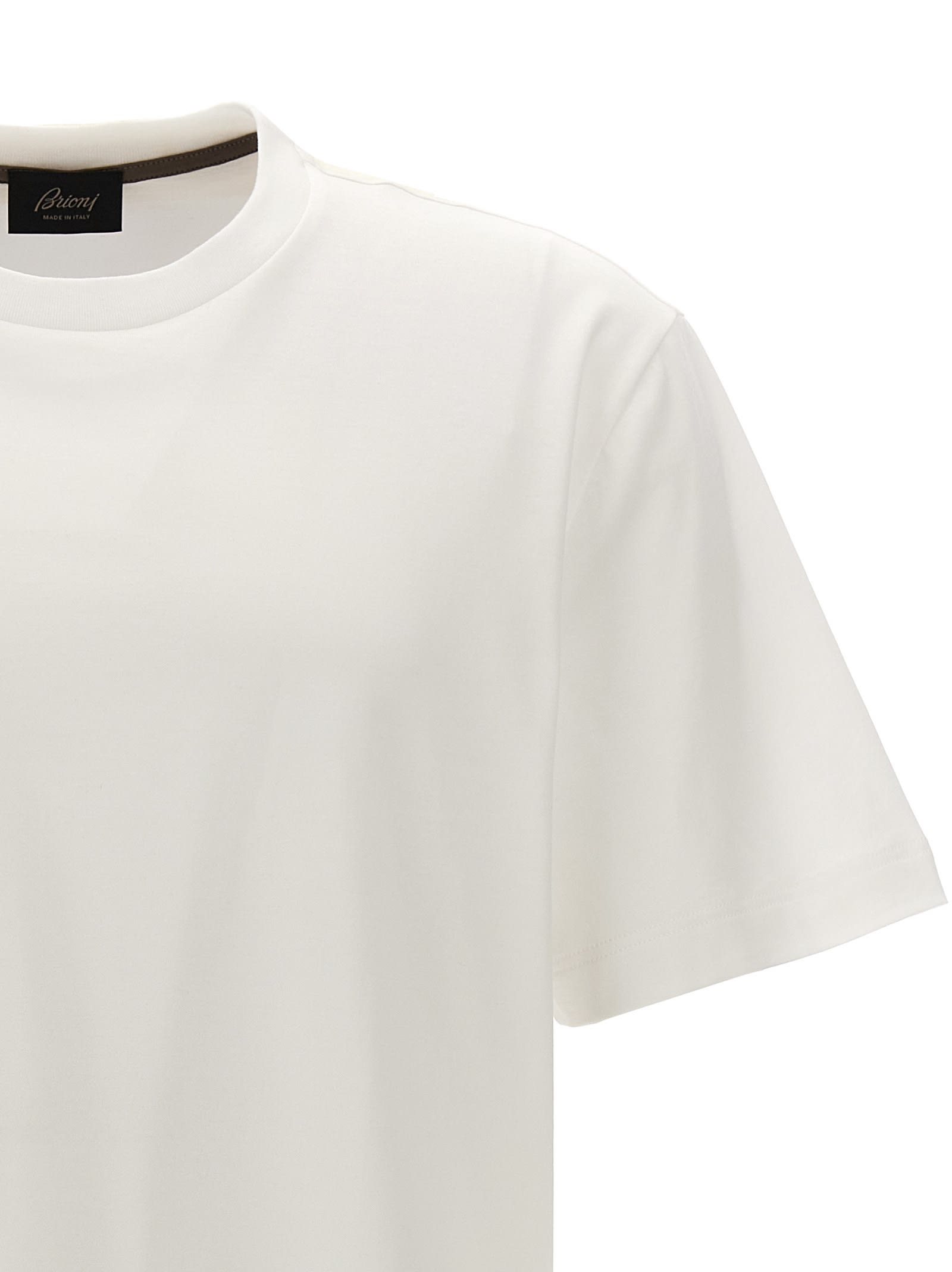 Shop Brioni Cotton T-shirt In White