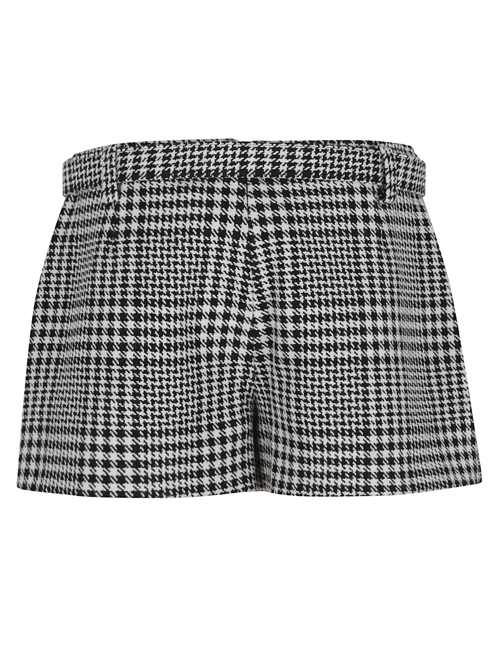 Self-portrait Mini Skirt With Houndstooth Pattern In Black