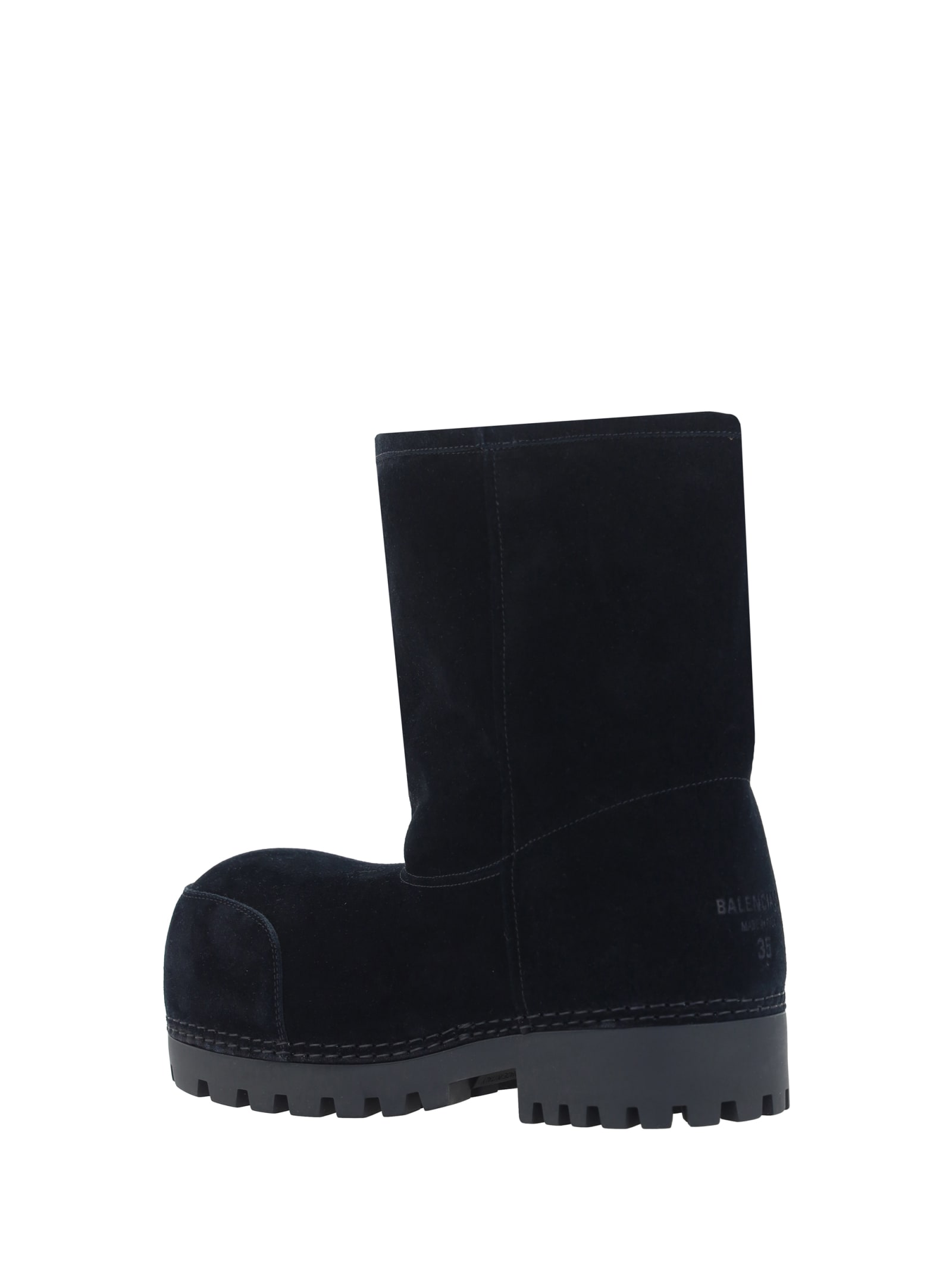 Shop Balenciaga Alaska Fur Low Boot In Black