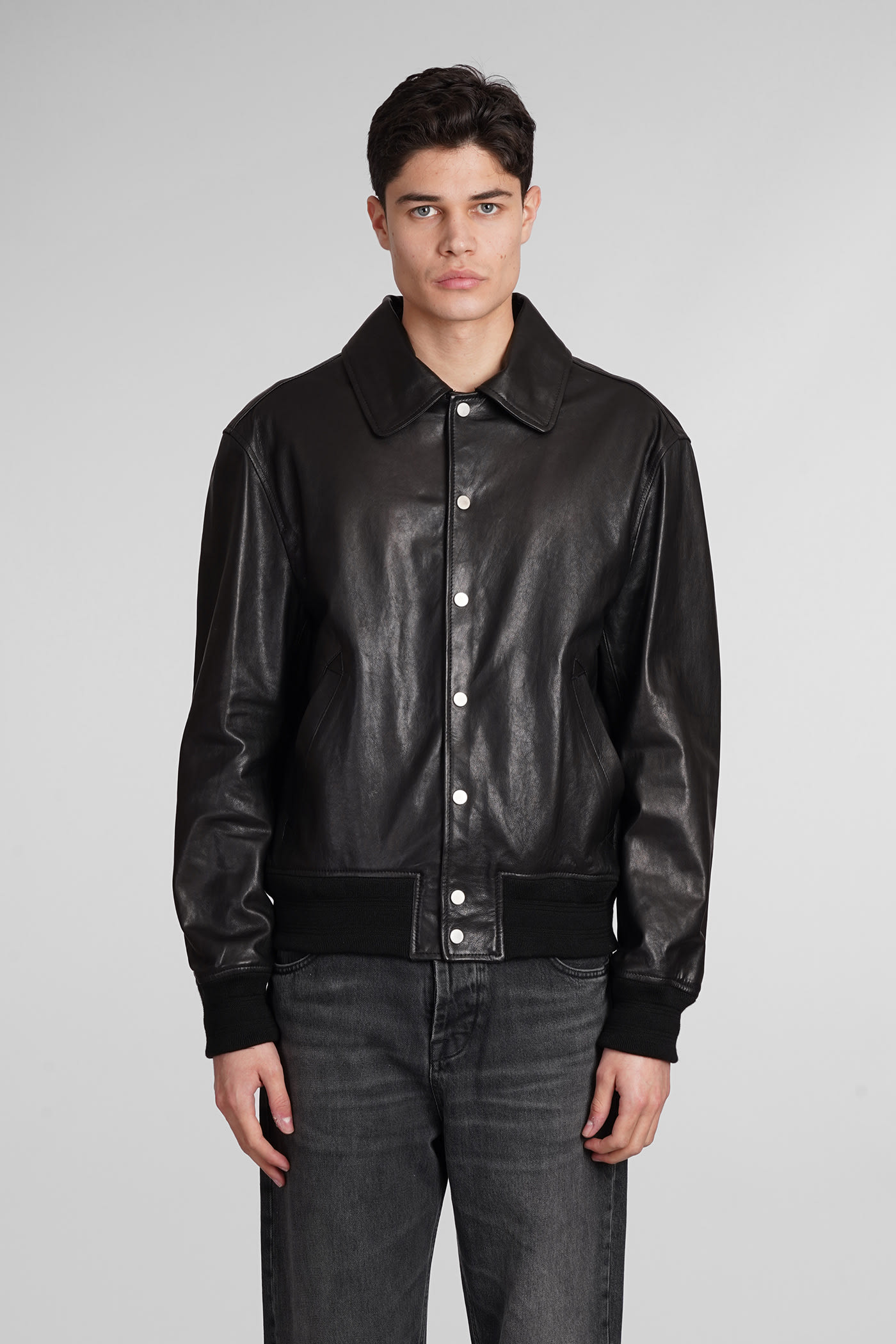 Dfour Leather Jacket In Black Leather