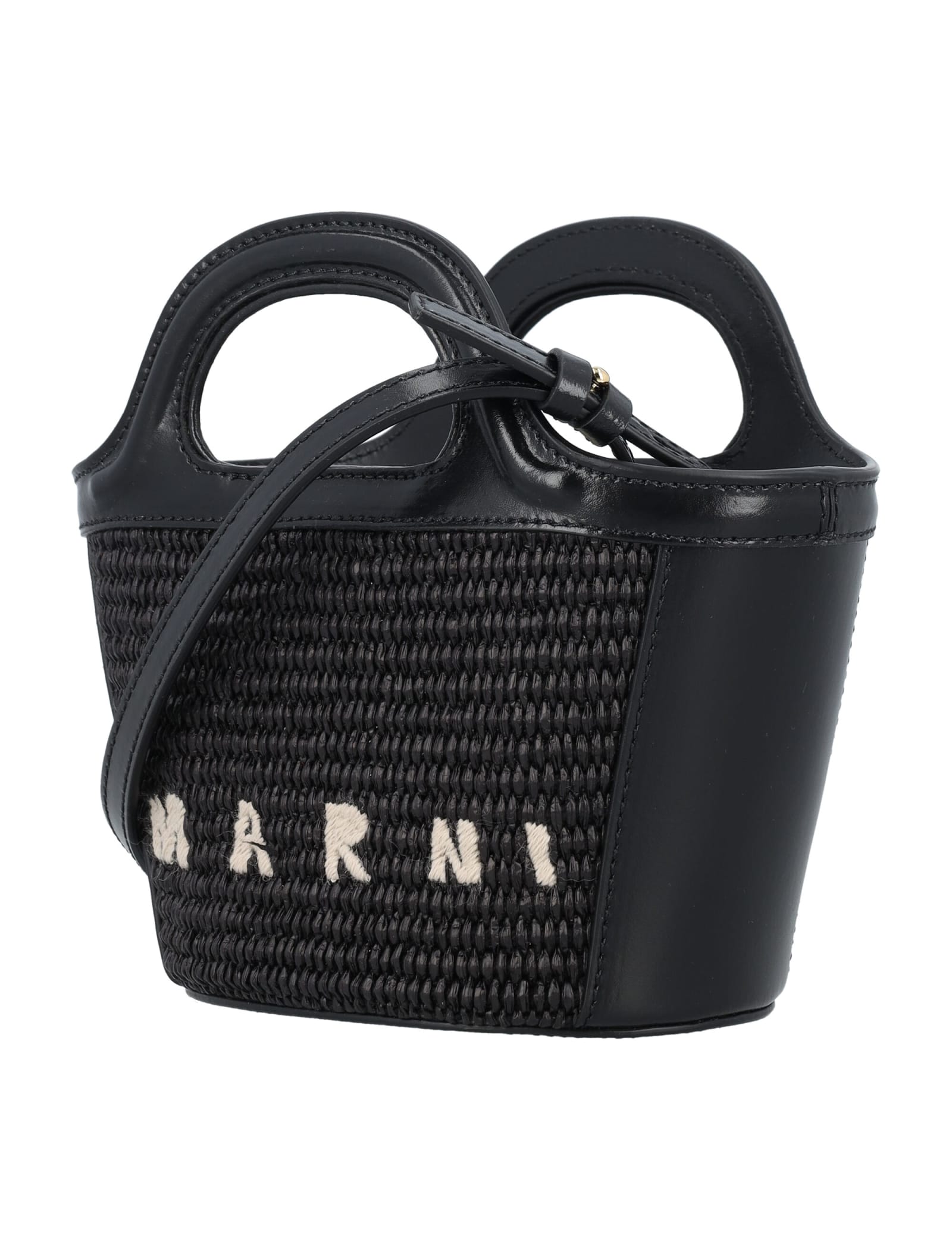 Shop Marni Tropicalia Micro Bag In Black