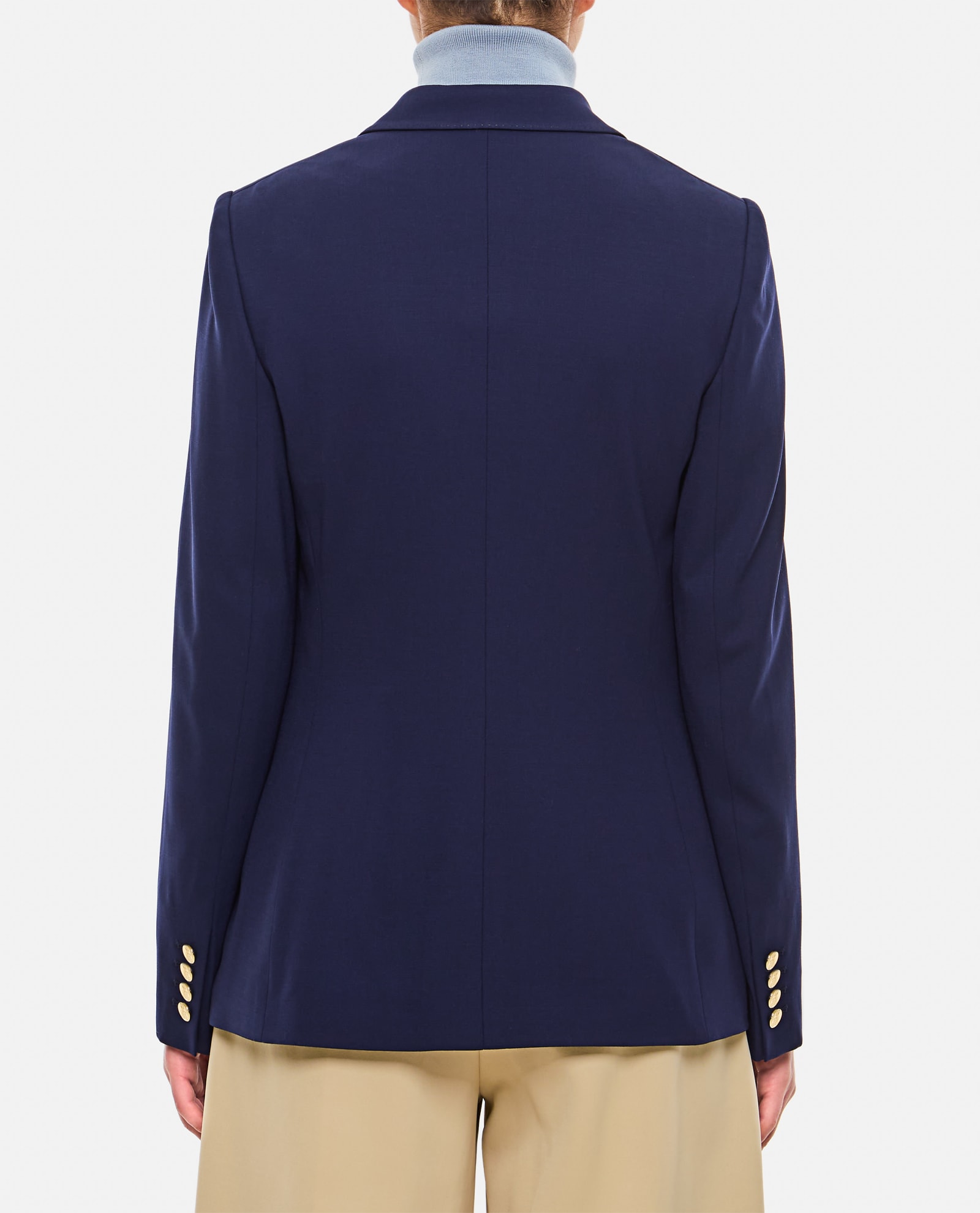 Shop Ralph Lauren Camden Wool Gabardine Single-breasted Jacket In Blue
