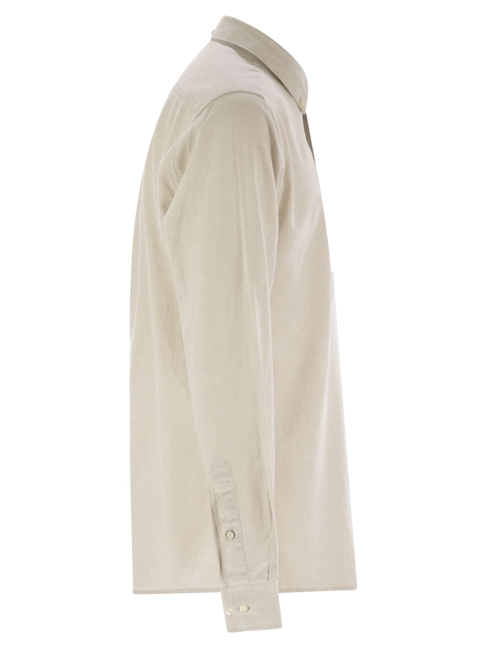 BARBOUR NELSON - LINEN AND COTTON LONG-SLEEVED SHIRT