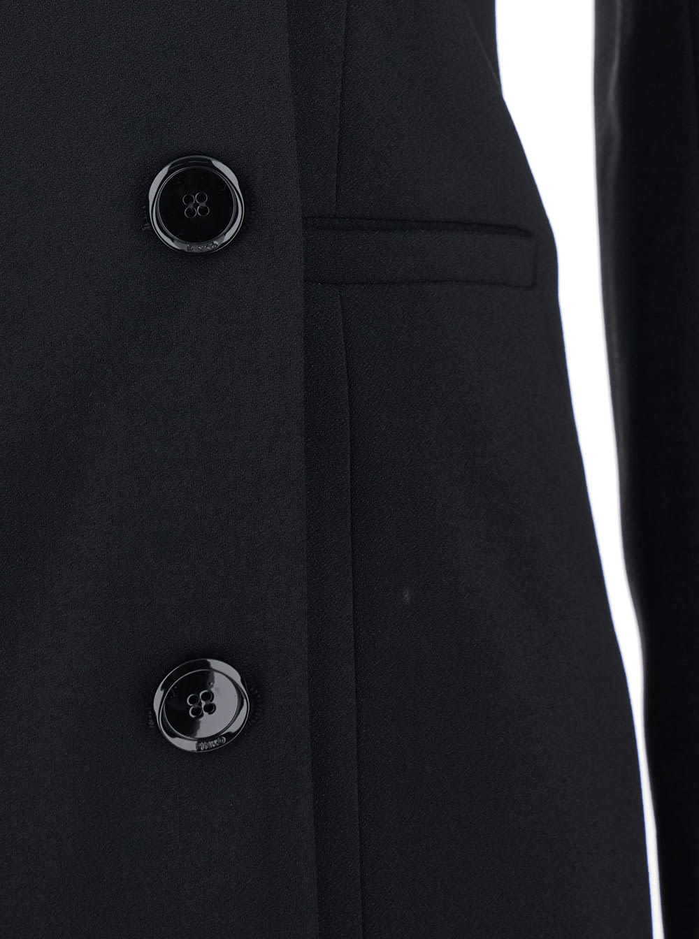 Pinko Black Dress With Front Neckline And Bare Shoulders In Fabric Woman In Black