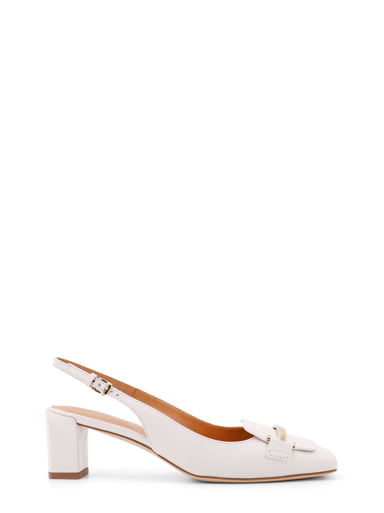 Tod's Leather Slingback With Metal Detail