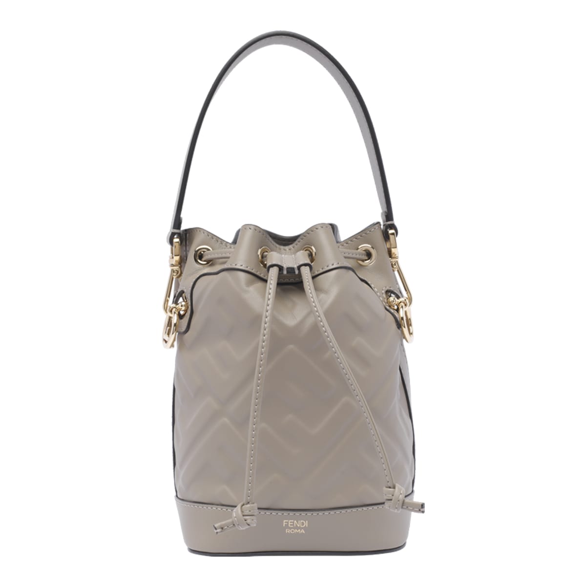 Shop Fendi Mini Mon Tresor Bucket Bag In Grey