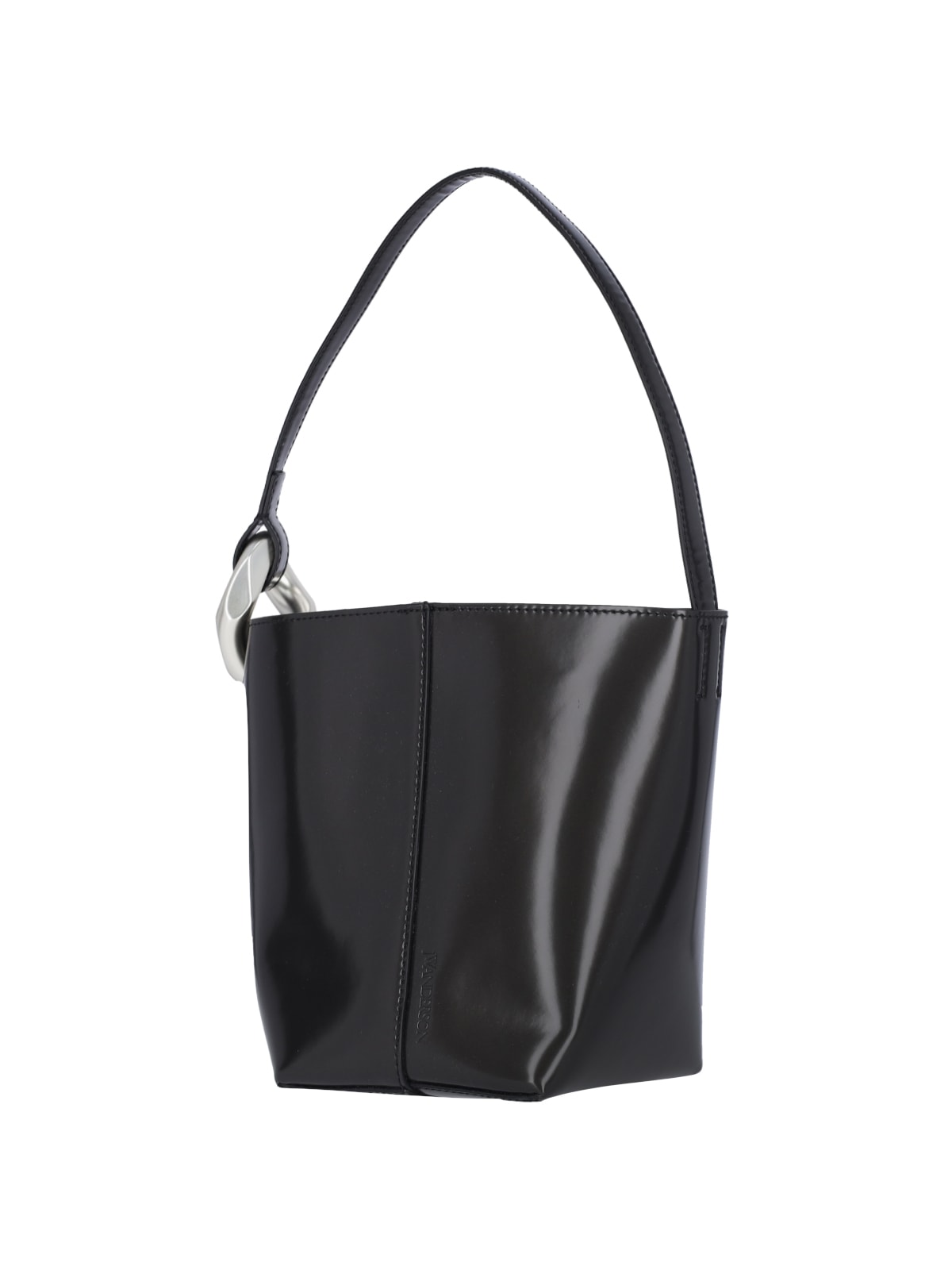 Shop Jw Anderson Corner Small Bucket Bag In Black