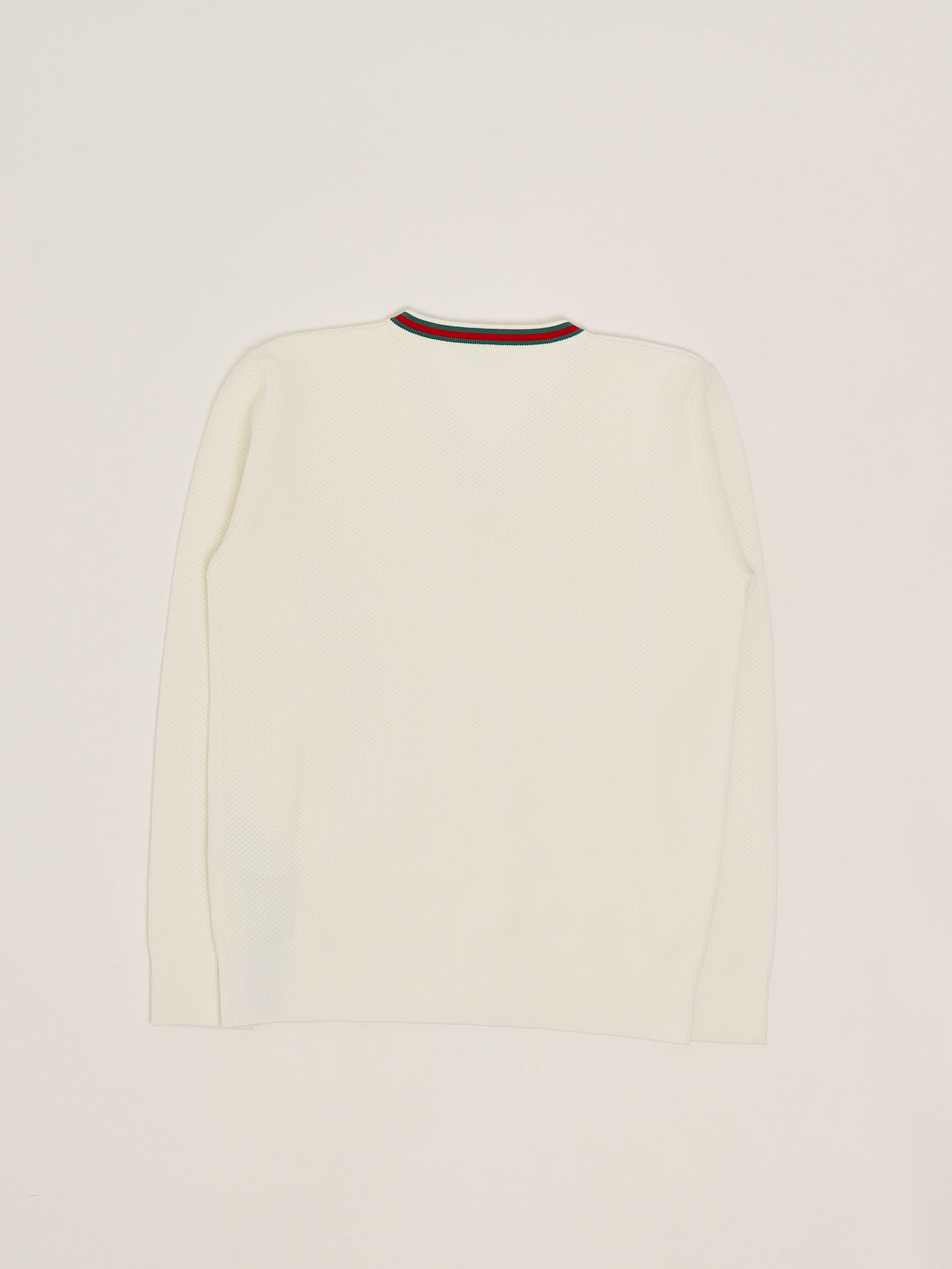Gucci White Sweater For Kids With Web Detail In White