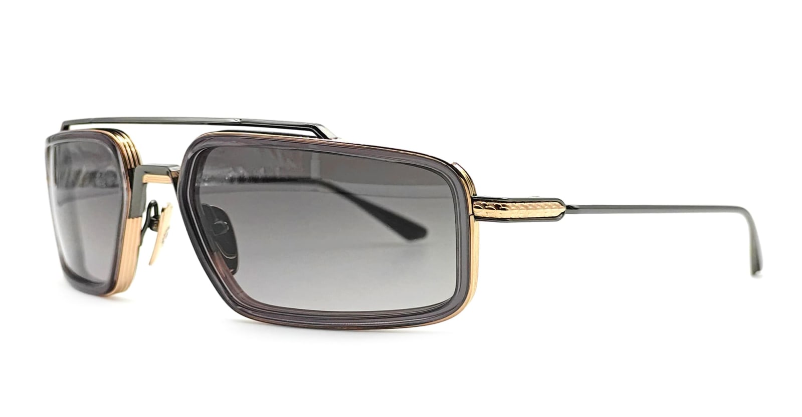 Shop Chrome Hearts Eader - Gold Plated / Gunmetal Sunglasses In Gold/grey
