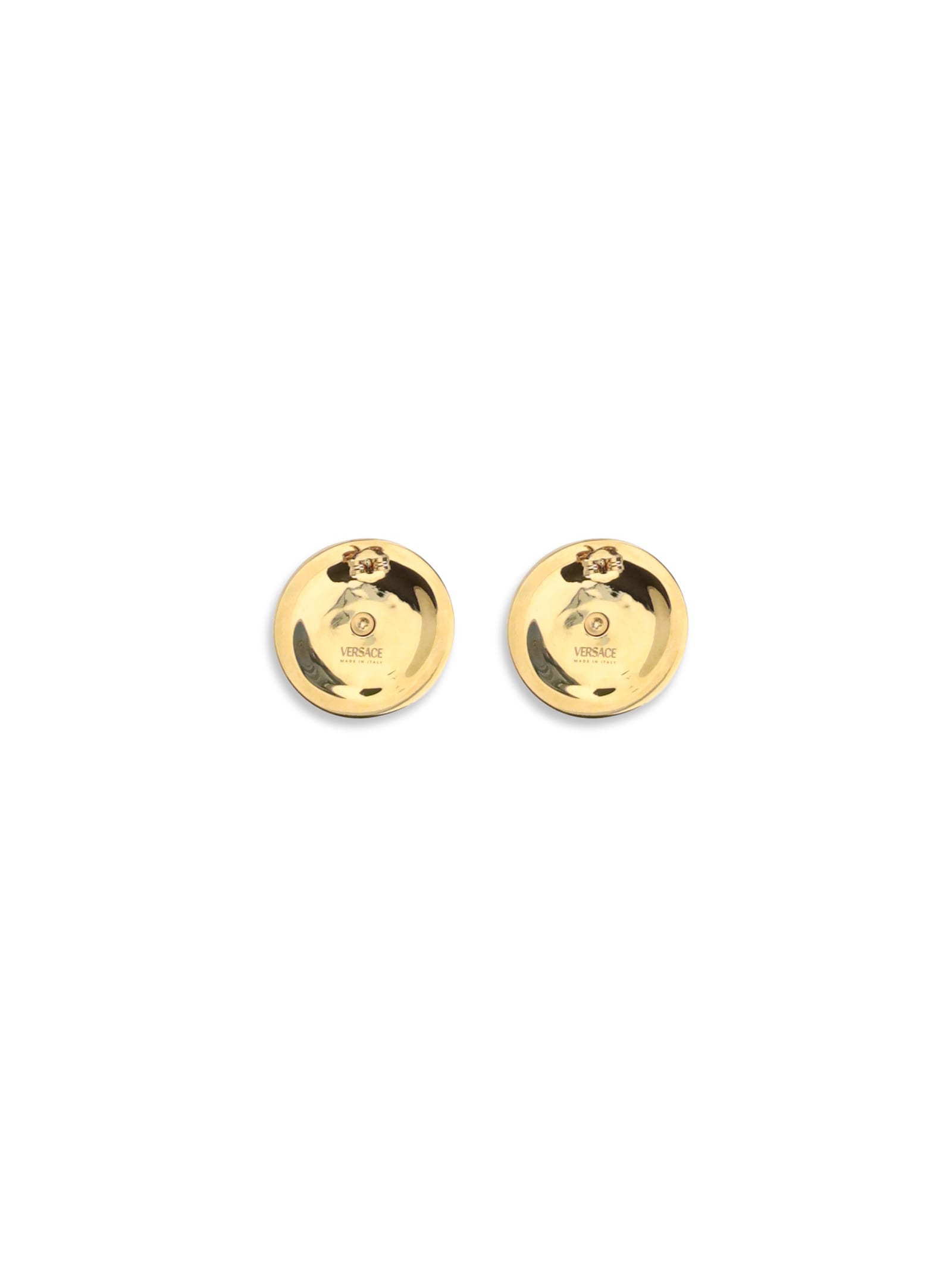 Versace Crystal Medusa Earrings In Gold