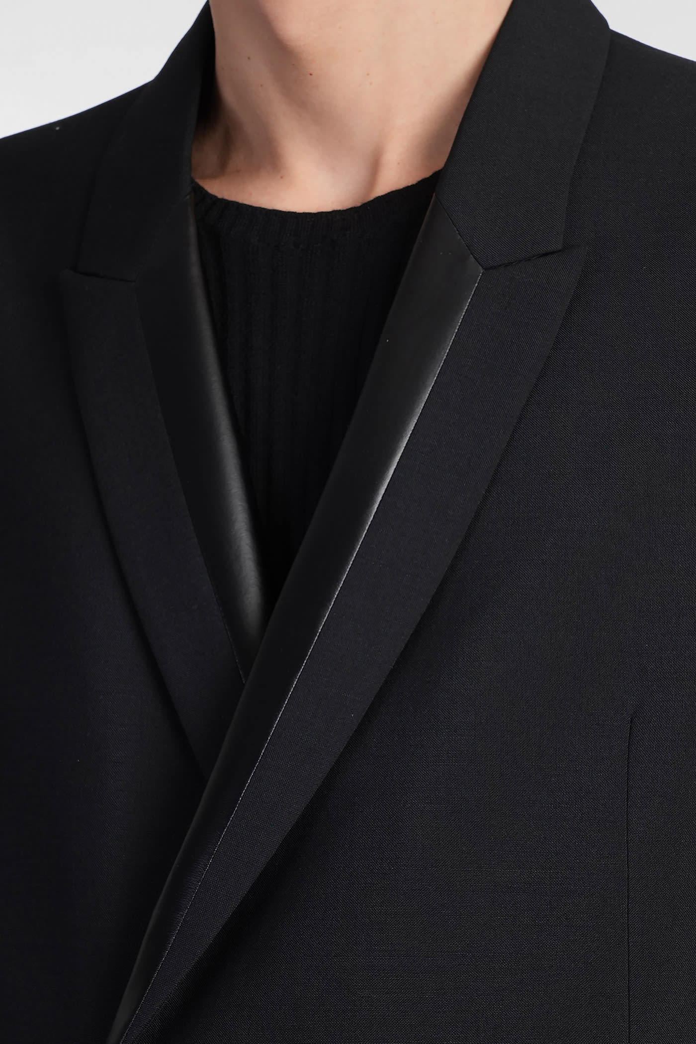 Sapio N 4 Blazer In Black Wool In Black