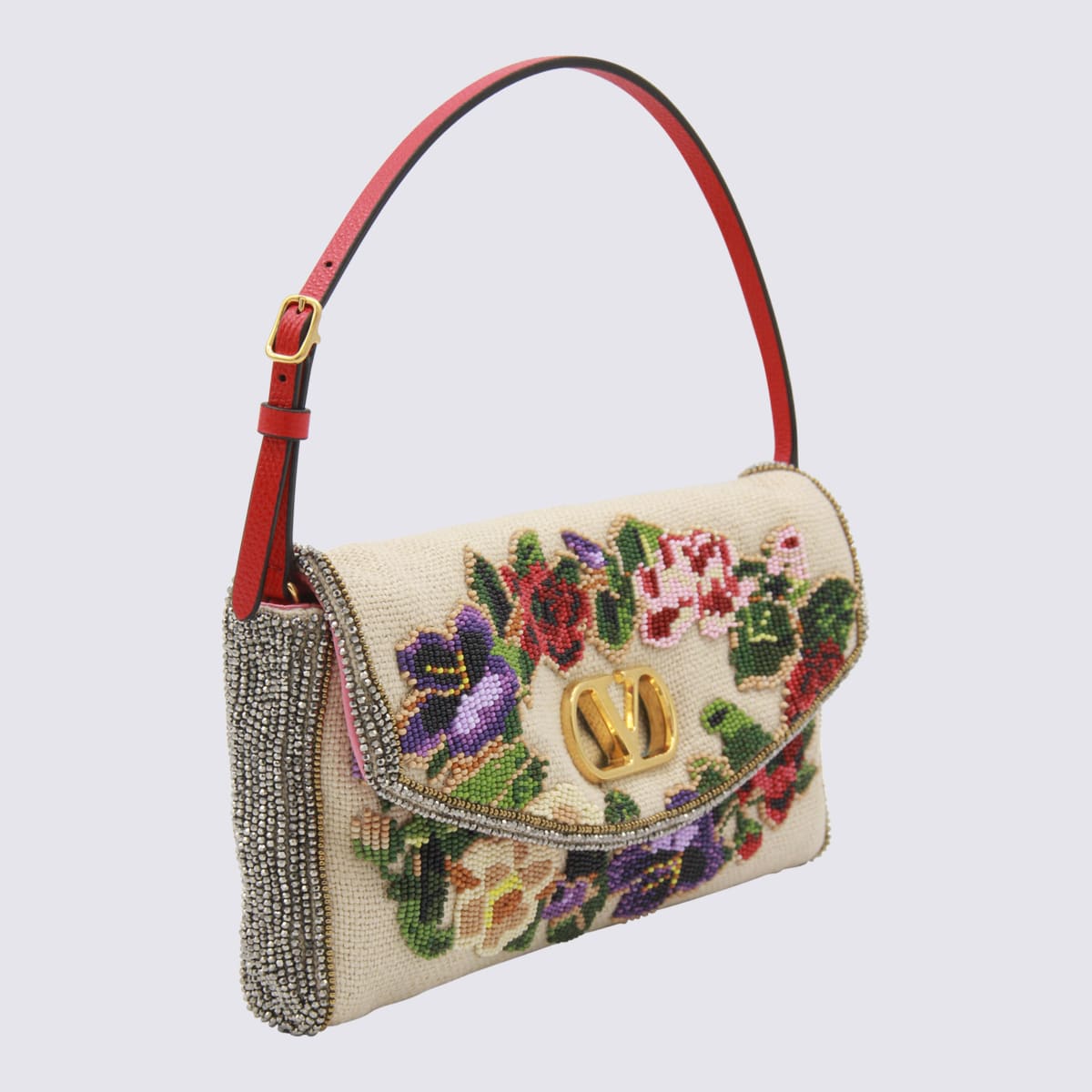 Valentino White Small Vain Soft Shoulder Bag