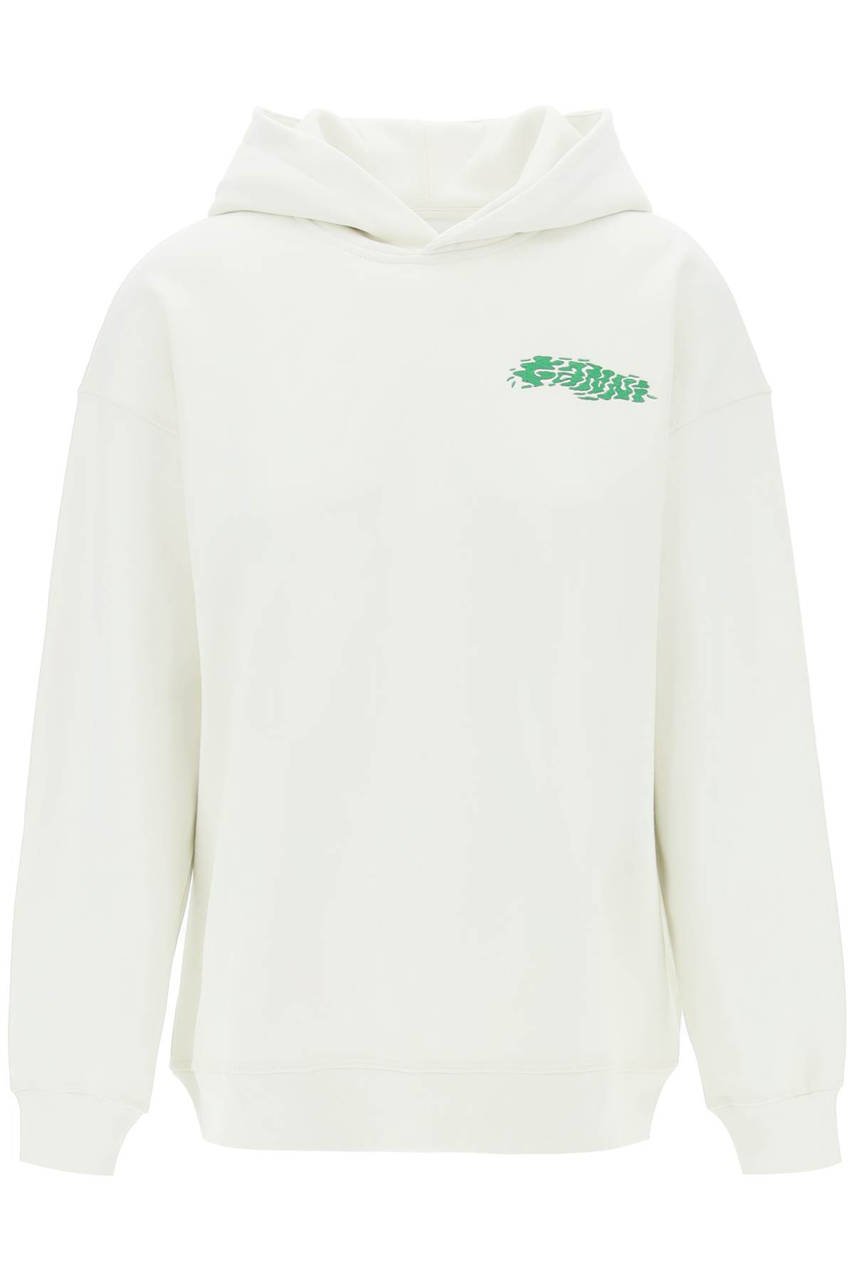 Shop Ganni Oversized Isoli Hooded In Egret (green)