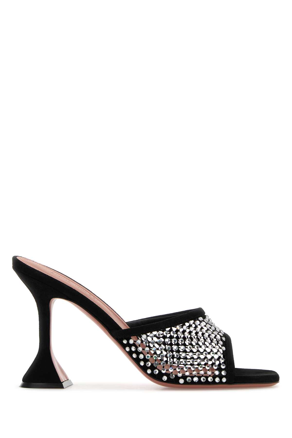 Amina Muaddi Lupita Open-knit And Leather Mules