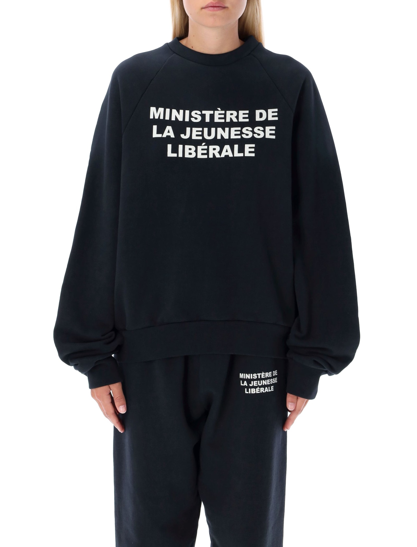 Liberal Youth Ministry Printed Crewneck In Black