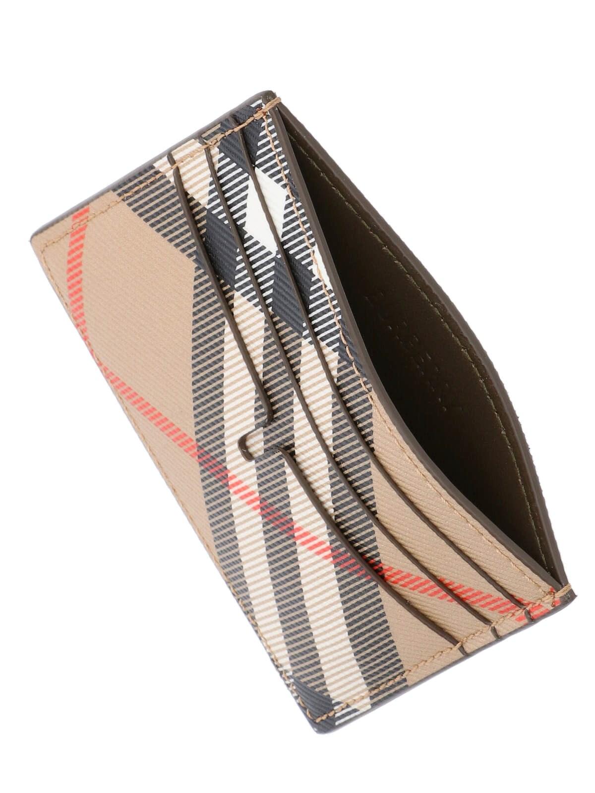 Shop Burberry Vertical Card Holder Check In Sand