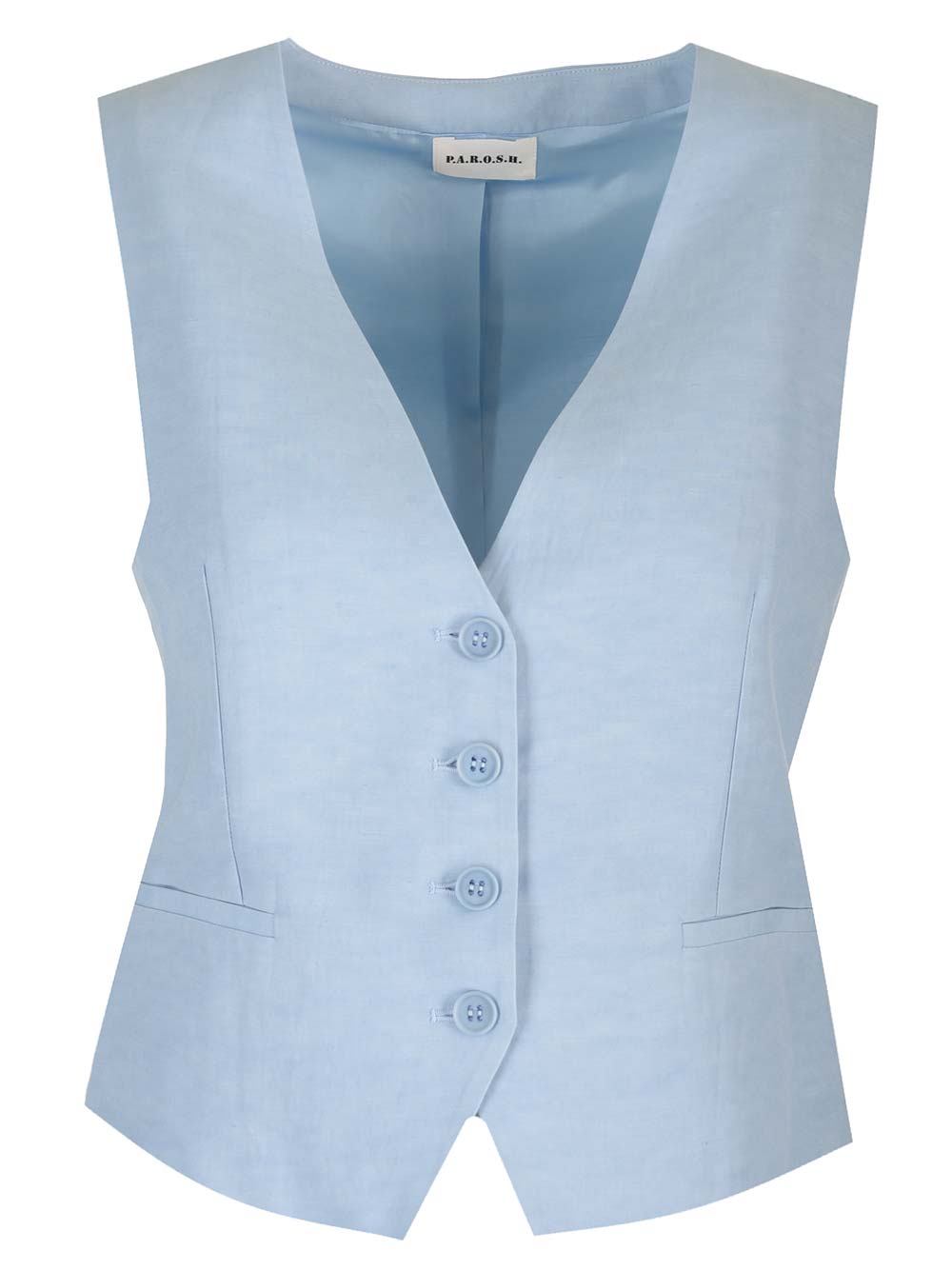 P.a.r.o.s.h Viscose And Linen Vest In Blue