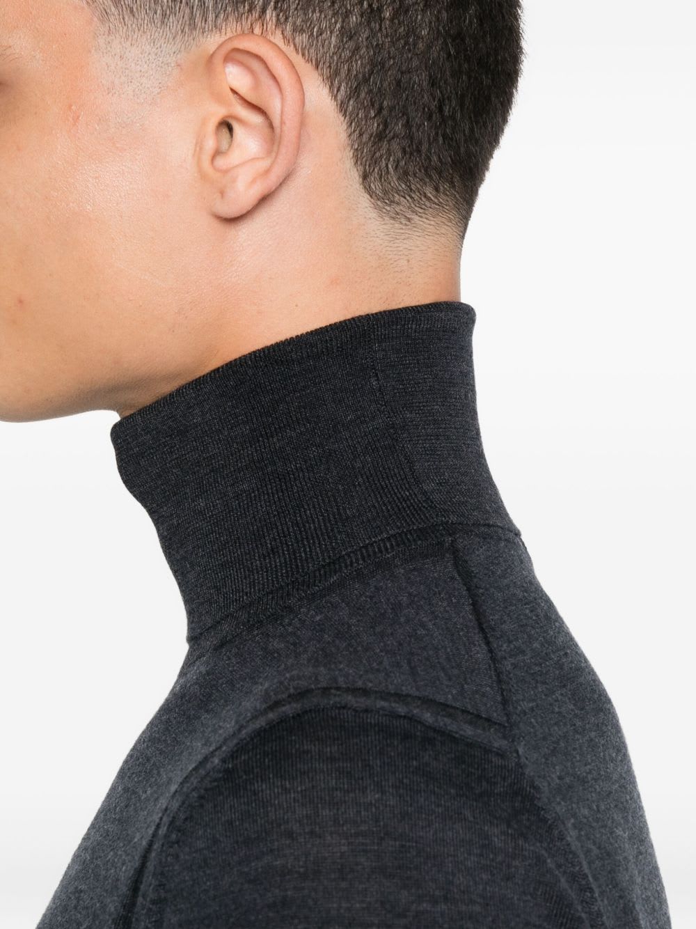 Paolo Pecora Wool Turtleneck Sweater In Gray