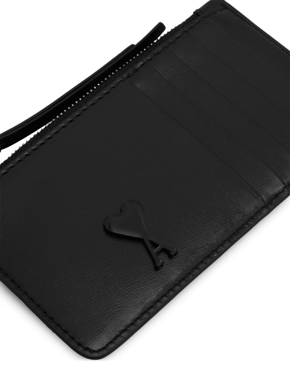 Shop Ami Alexandre Mattiussi Adc Adc Zipped Card Holder In Black